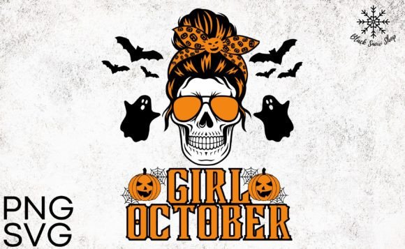 October Girl Messy Bun Halloween SVG Review