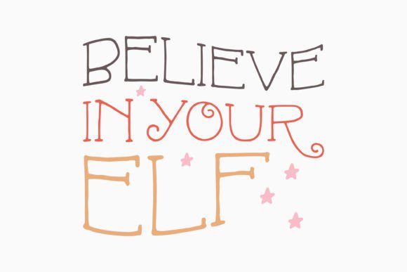 Retro Cute Christmas Sayings SVG Believe