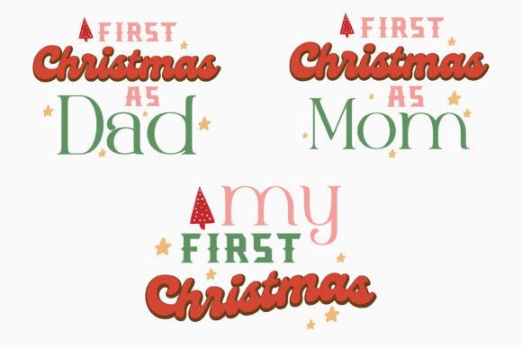 Retro First Christmas Family SVG Design
